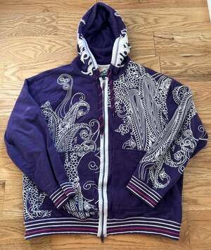Artful Dodger Y2K Embroidered Zip Up Hoodie